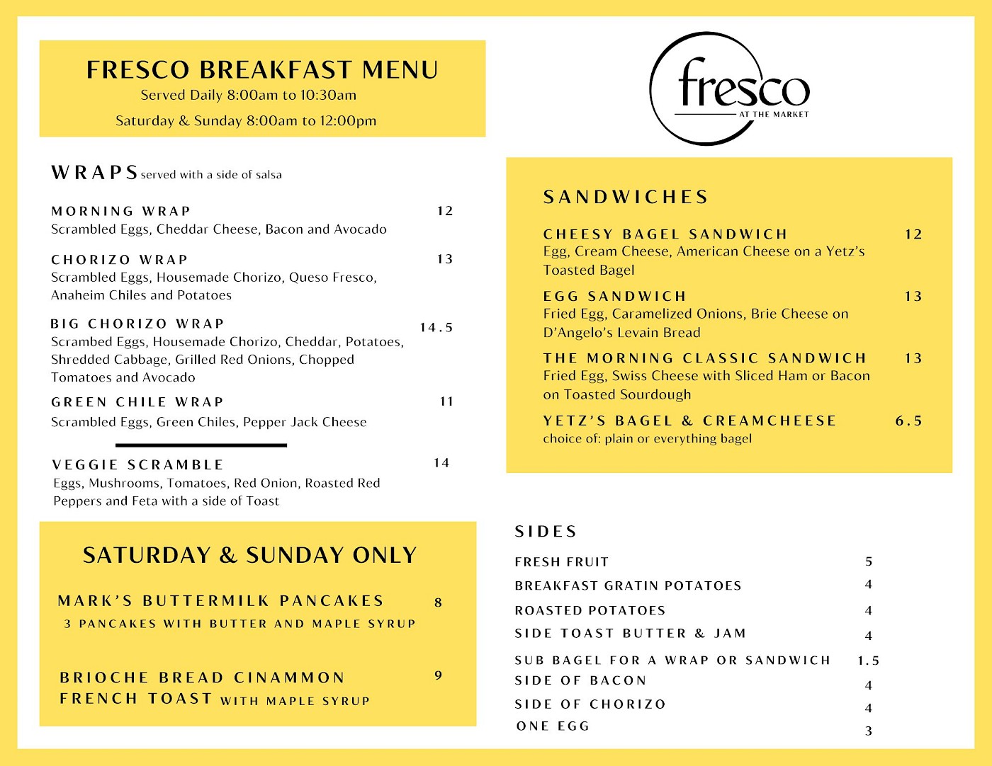 MON June 15 Breakfast 8-10:30am Daily